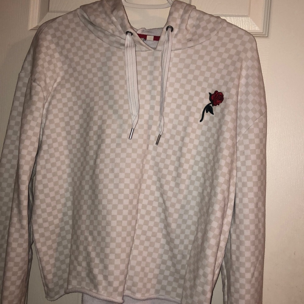 Vans Cropped checkered sweater with rose detail